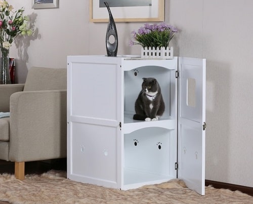 Petsfit Pet House Litter Box Enclosure Night Stand Painted