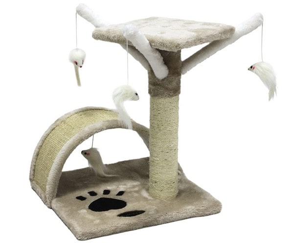 CUPETS Pet Products Cat Activity Trees Pet Furniture Toy Bed House Cat Perch House Cat Tree Scratcher Beige